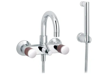 FLAMANT DOCKS - 2 hole wall-mounted bathtub mixer with hand shower by RVB - view 2