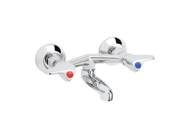 PILE & FACE - Contemporary style 2 hole wall-mounted metal bathtub mixer by RVB - view 2
