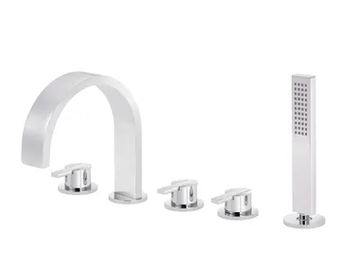 LINE - 5 hole bathtub set with hand shower by RVB - view 2