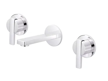 LINE - 3 hole wall-mounted washbasin tap by RVB - view 2