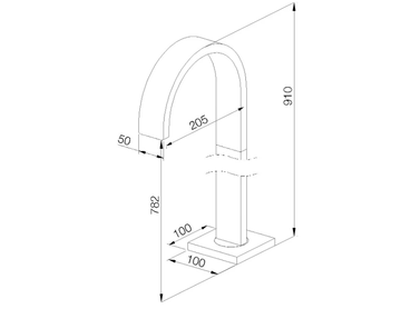LINE - Floor standing bathtub spout by RVB - view 3