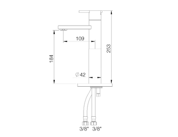 LINE - Countertop single handle washbasin mixer by RVB - view 3