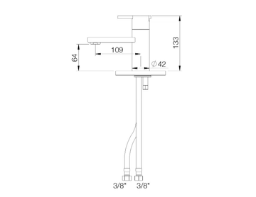 LINE - Countertop 1 hole washbasin mixer by RVB - view 3