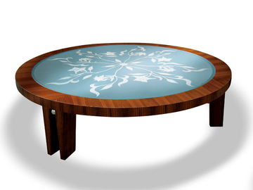 FLORAL - Round wood and glass coffee table by Radice - view 2