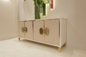 HIVE - Wooden sideboard with leather doors by Radice - view 3