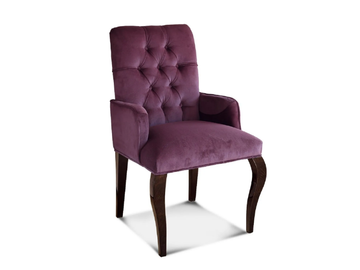 SAFIR - Tufted velvet chair with armrests by Radice - view 2