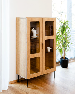 NOBLE - Wood veneer highboard with doors by Radis - view 3