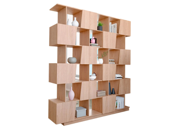 STEP L - Open divider wood veneer bookcase by Radis - view 2