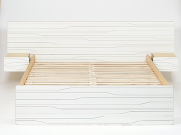 MUSTER - Double bed with integrated nightstands by Radis - view 2