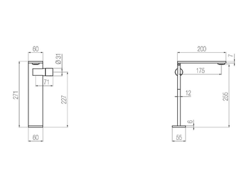 AIC3 - Countertop single handle stainless steel washbasin mixer without waste by Radomonte - view 3