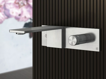AIN18 - Wall-mounted single handle stainless steel washbasin mixer by Radomonte - view 2