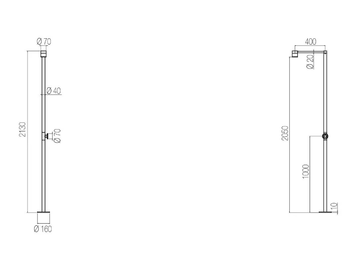 CDE1 - Steel outdoor shower by Radomonte - view 3