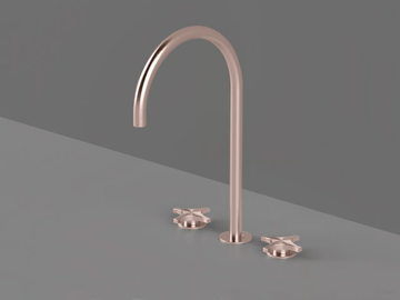 DXN26 - 3 hole countertop stainless steel washbasin mixer by Radomonte - view 3