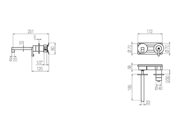 KIRA - KIR18 - Wall-mounted steel washbasin mixer by Radomonte - view 3