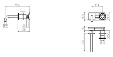 KÀTO - KAN18 - Wall-mounted steel washbasin mixer by Radomonte - view 3