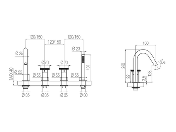 KÀTO - KAN36 - Deck mounted steel bathtub tap by Radomonte - view 3