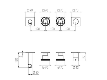 KÀTO - KAN51 - Thermostatic steel shower mixer by Radomonte - view 3