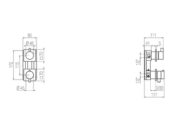 TEQ93 - Shower tap with diverter by Radomonte - view 3