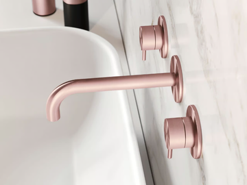 TKN28 - 3 hole wall-mounted stainless steel washbasin mixer by Radomonte - view 3