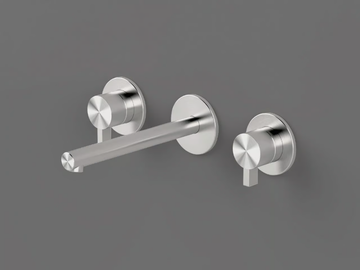 TQN28 - 3 hole wall-mounted stainless steel washbasin mixer without waste by Radomonte - view 3