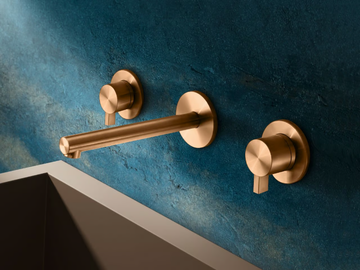 TQN28 - 3 hole wall-mounted stainless steel washbasin mixer without waste by Radomonte - view 2