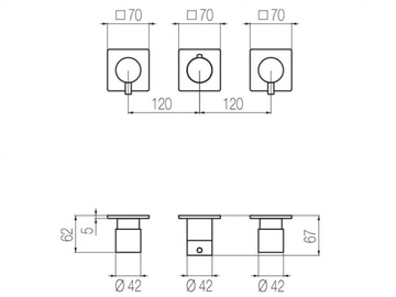 TRN60 - Recessed thermostatic steel shower mixer by Radomonte - view 3