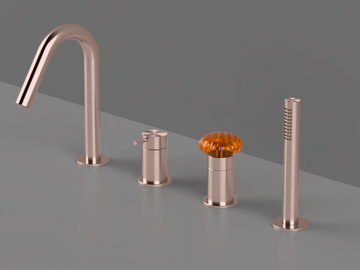 DOR16 - Deck mounted 4 hole bathtub tap with diverter by Radomonte - view 3