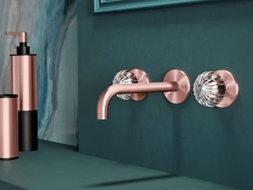 DRN28 - 3 hole wall-mounted steel washbasin mixer by Radomonte - view 2