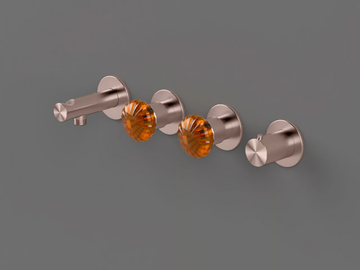 DRN51 - 4 hole Recessed steel shower mixer by Radomonte - view 3
