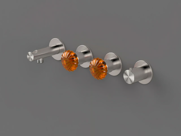 DRN51 - 4 hole Recessed steel shower mixer by Radomonte - view 2
