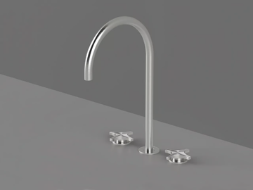 DXN26 - 3 hole countertop stainless steel washbasin mixer by Radomonte - view 2