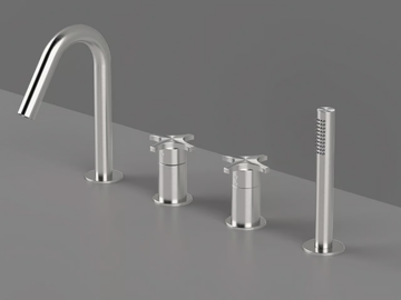DXN36 - Deck mounted 4 hole steel bathtub tap by Radomonte - view 2
