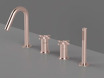 DXN36 - Deck mounted 4 hole steel bathtub tap by Radomonte - view 3