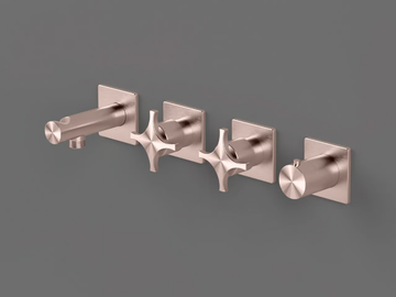 DXN51 - 4 hole Recessed steel shower mixer by Radomonte - view 3