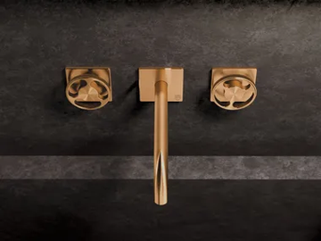 KÀTO - KAN28 - Wall-mounted steel washbasin mixer by Radomonte - view 2