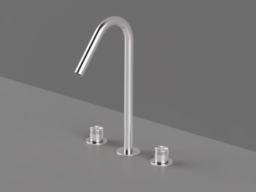 HIR25 - 3 hole countertop steel washbasin mixer by Radomonte - view 2