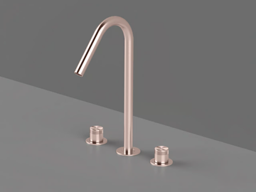 HIR25 - 3 hole countertop steel washbasin mixer by Radomonte - view 3