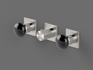 MIN60 - 3 hole Recessed thermostatic steel shower mixer by Radomonte - view 3
