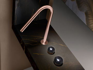 MIR26 - 3 hole countertop steel washbasin mixer with individual rosettes by Radomonte - view 3