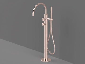 PVN99 - Floor standing bathtub mixer with hand shower by Radomonte - view 3