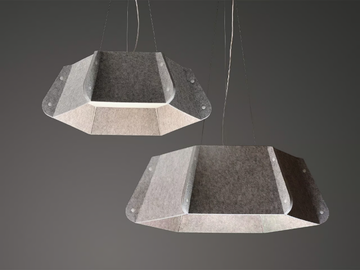 HEKTA - LED recycled poolyester acoustic pendant lamp by Rakumba - view 3