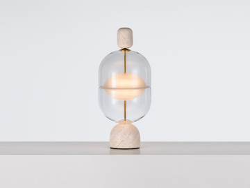 INDRE - LED natural stone and hand-blown glass table lamp by Rakumba - view 3