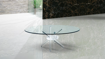 ARLEQUIN - Round glass coffee table for living room by Reflex - view 3
