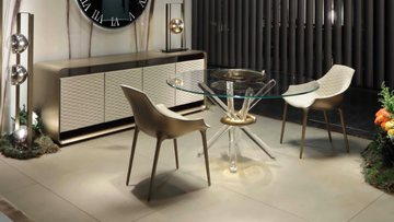 ARLEQUIN - Round glass dining table by Reflex - view 3