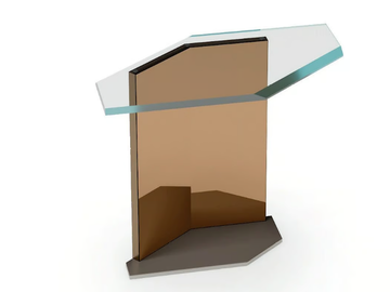 CUBITUM 40 - Hexagonal glass side table by Reflex - view 2