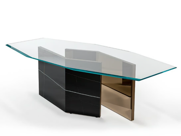 CUBITUM 72 - Octagonal glass dining table by Reflex - view 2