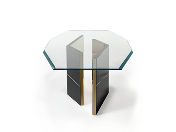 CUBITUM 72 - Octagonal glass dining table by Reflex - view 3