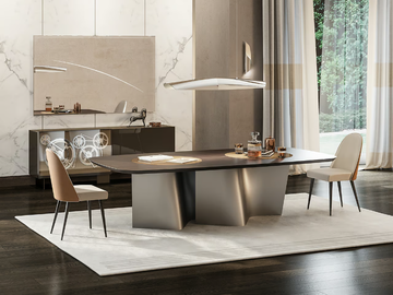 ESSE - Rectangular Marble glass table by Reflex - view 2