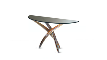 FILI D'ERBA - Demilune glass console table by Reflex - view 3
