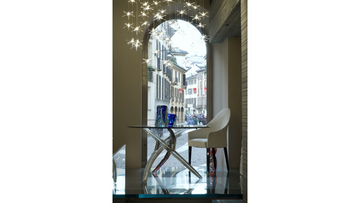FILI D'ERBA - Oval glass dining table by Reflex - view 3